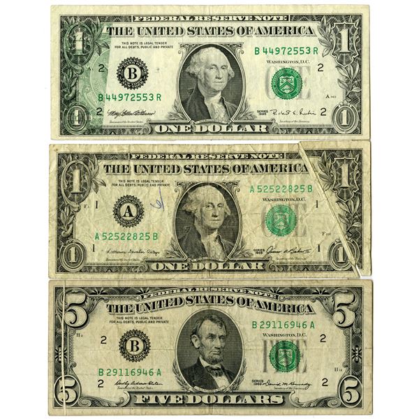 F.R.N., 1969-1995 Minor Error Note Trio