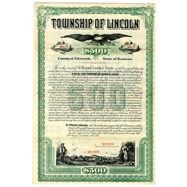 Township of Lincoln, 1887 Specimen Bond
