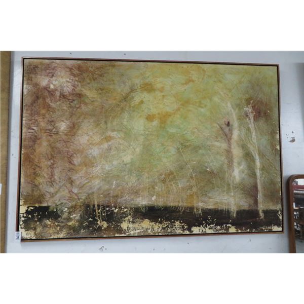 Framed Abstract Oil On Canvas by Albright 72" x 50"