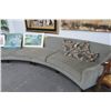 Image 1 : Rounded 12' Grey Fabric Sofa