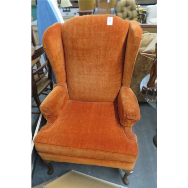 Burnt Orange Wingback Chair