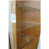 Image 2 : Lighted Oak Corner Cabinets (2)