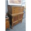 Image 7 : Burl Vanity w/Padded Needlepoint Bench, Dresser,