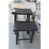 Image 1 : Black Wood Bar Stools (2)