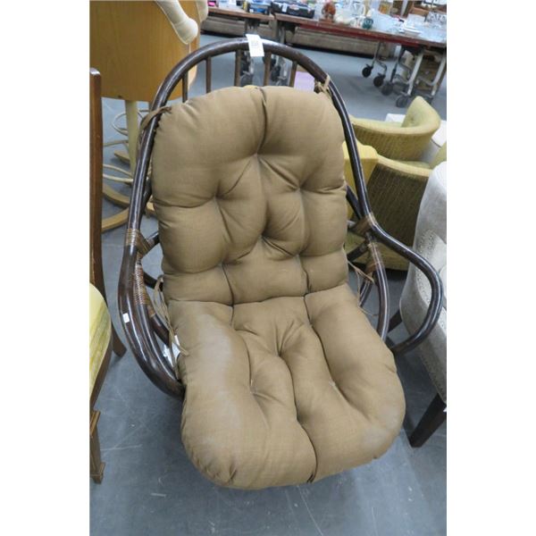 Rattan Padded Swivel Rocker