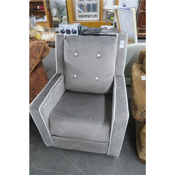 Grey & White Rocker Recliner (New)