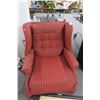 Image 1 : Red Fabric Wingback Chair