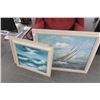 Image 1 : Framed Oil On Canvas Sailboat & Ocean Prints (3)