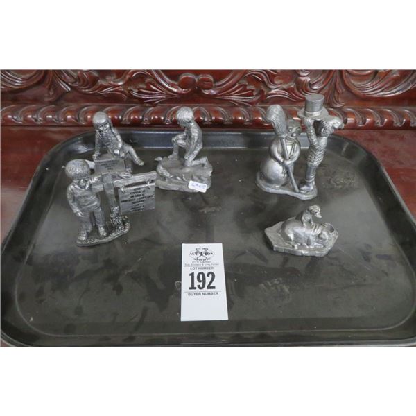 5-Ricker Pewter Figurines - 5 X $