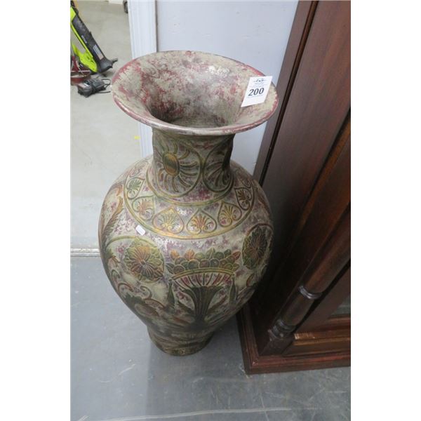 Oriental Motif 3' Metal Vase