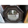 Image 1 : Brown Wicker Framed Octagonal Mirror - No Shipping