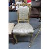 Image 1 : Gold Button Trim Padded Side Chair