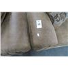 Image 2 : Brown Microfiber Button Sofa/Loveseat