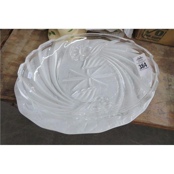 Etched Glass Bowl, Turkey Platter