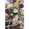 Image 1 : Large Potted Silk Floral, Small Rug