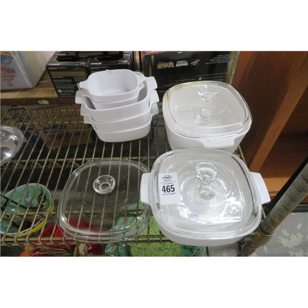 Corningware Casserole Dishes/Lids (7)