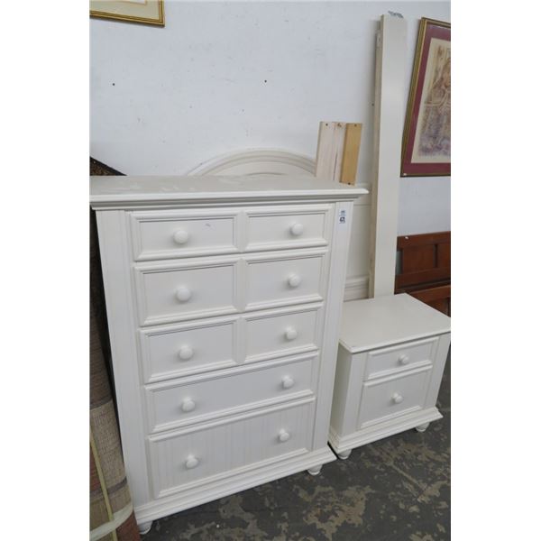 White Queen Bed, Dresser, Nightstand Set