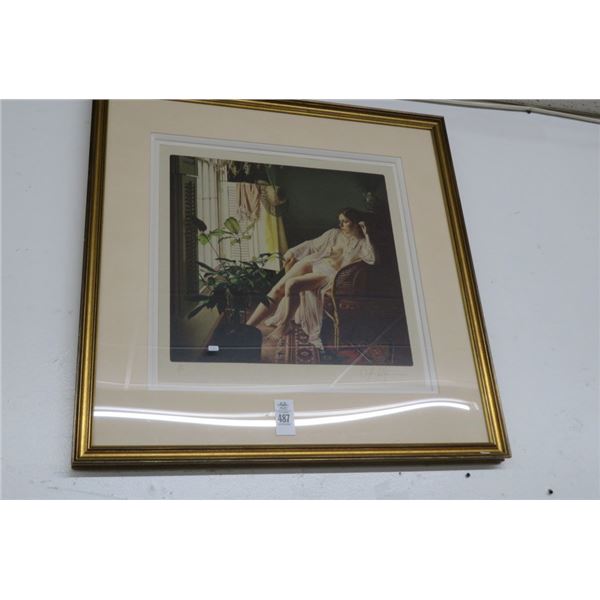 Framed Nude  Thinking  Signed/Numbererd Hoffman