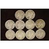 Image 1 : 10 ASSORTED 1940'S MERCURY DIMES