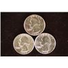 Image 1 : 3 UNC WASHINGTON SILVER QUARTERS 1962 (OBV TONED),