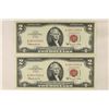 Image 1 : 2-1963-A $2 US RED SEAL NOTES CONSECUTIVE SERIAL'S