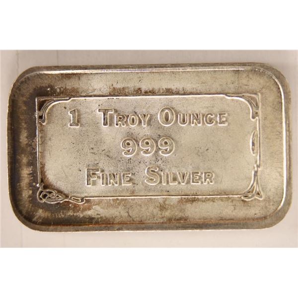 1 TROY OZ .999 FINE SILVER BAR "INTERNATIONAL