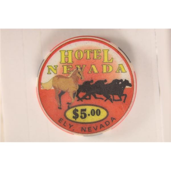 $5 HOTEL NEVADA CASION CHIP ELY, NEVADA