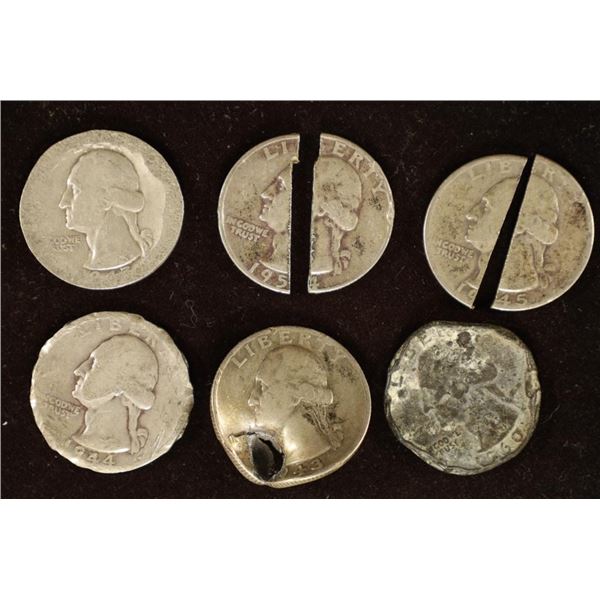 SCRAP 90% SILVER WASHINGTON QUARTERS, 6 IN