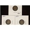Image 1 : 1853, 1875 & 1877 SEATED LIBERTY DIMES