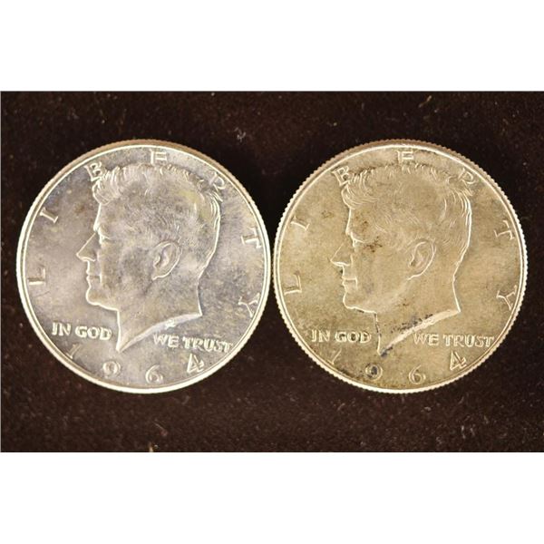 2-90% SILVER KENNEDY HALF DOLLARS