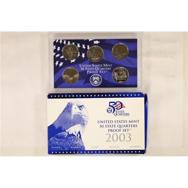 2003 US 50 STATE QUARTERS PROOF SET WITH BOX