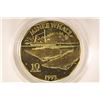 Image 1 : 1993 MARSHALL ISLANDS BRASS $10 MINKE WHALE BU