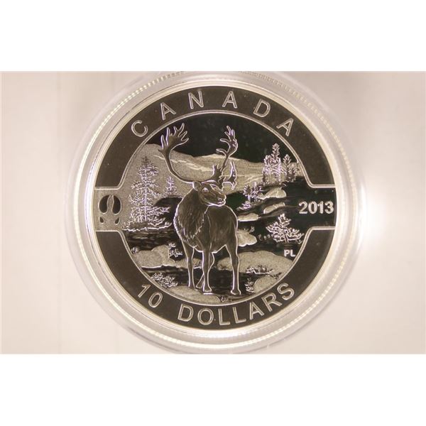 2013 CANADA "THE CARIBOU" $10 FINE SILVER COIN