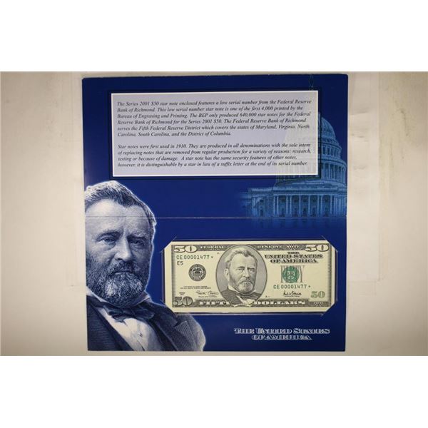 2001 RICHMOND $50 FEDERAL RESERVE STAR NOTE