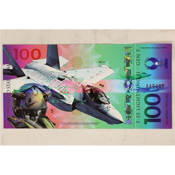 2017 US $100 POLYMER NOTE F-35 LIGHTNING II-GEN 5