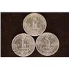 Image 2 : 3 BRILLIANT UNC WASHINGTON SILVER QUARTERS