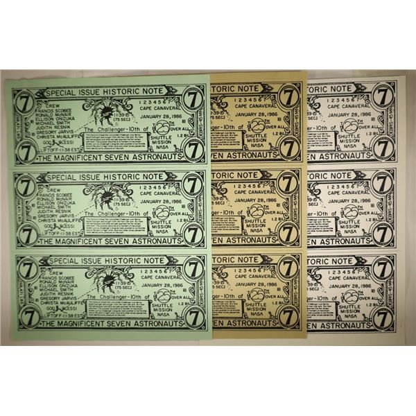 3 UNCUT SHEETS OF NOVELTY CURRENCY ALL ARE