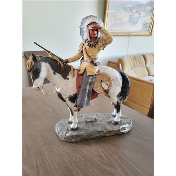 Monfort Original Western Sculpture Of Mounted Chief, Boulder Colorado