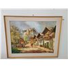 Image 1 : Framed Oil Painting Of Mountain Village  37' x 29'