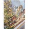 Image 2 : Framed Oil Painting Of Mountain Village  37' x 29'