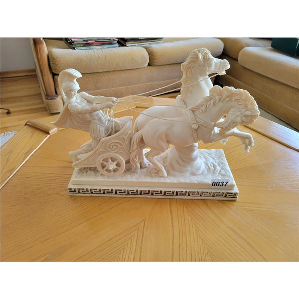 Alabaster Onix Marble Roman Chariot
