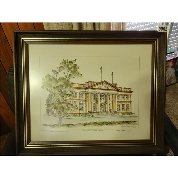 Edmonton Law Courts , Alberta  Limited Edition Coloured Etching Stuart Old Dale 1977 23' x 19'