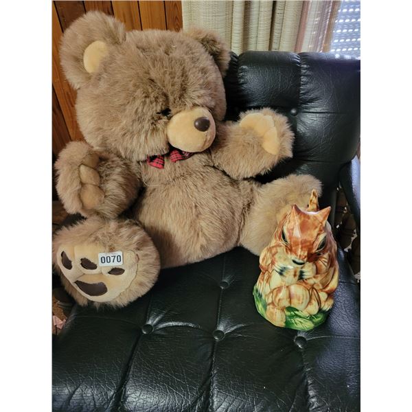 Large Teddy Bear & Squirrel Cookie Jar