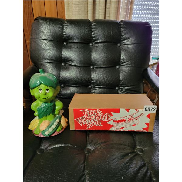 Oscar Meyer Coin Bank & Little Green Giant Coin Bank