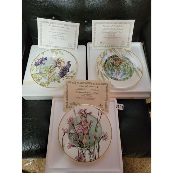 Fairys Of The Fields Of Flowers Heinirch Porzallen decorative Plates x3