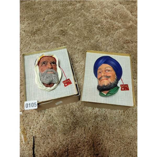 2x Character Head Wall Masks By Bossons