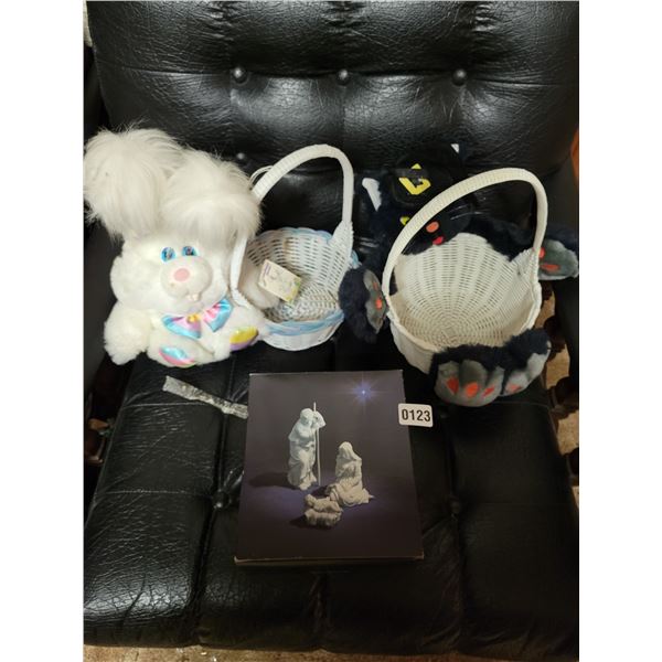 Halloween & Easter Scene With Nativity Scene