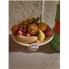 Image 1 : Marble Fruit Stand with Porcelain Fruit & Plastic Storage Containers