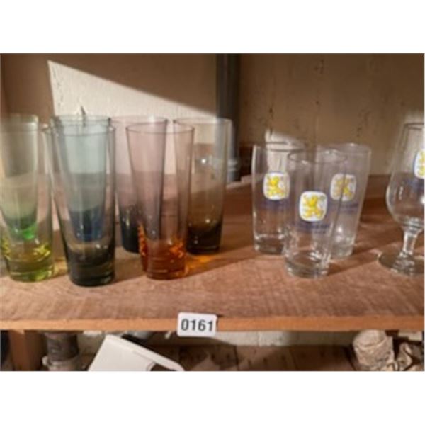 Various Sizes of Glassware Approx 28 German Glasses & 8 Colorful Drinking Glasses