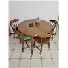 Image 1 : Wood Dining Room Table with 4 Chairs & Centerpiece Decorations